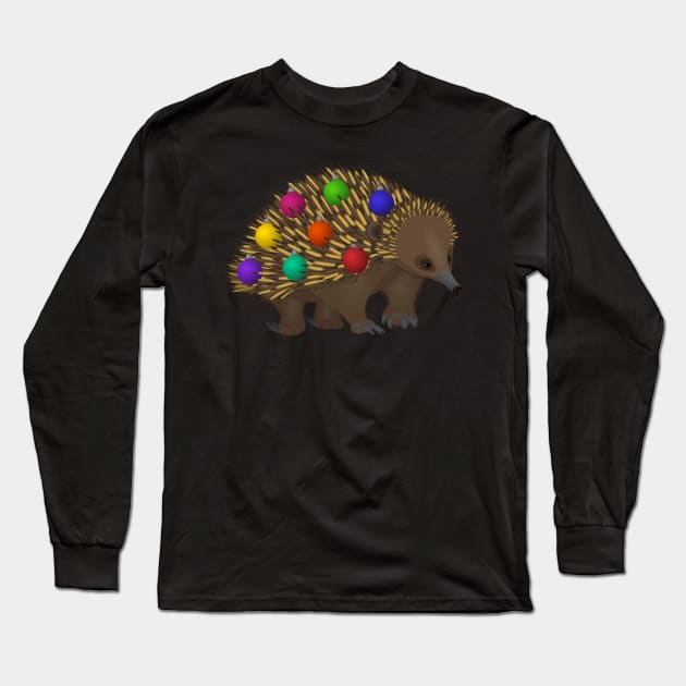 Christmas baubles echidna Long Sleeve T-Shirt by Tefra